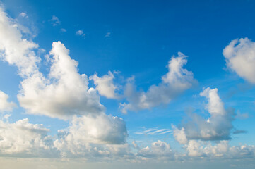 Sticker - Blue sky and cumulus clouds.