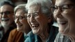 Joyful Seniors Sharing a Laugh Together, group of seniors with contagious smiles share a moment of joy together, their laughter a testament to enduring happiness and camaraderie