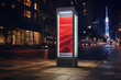 Urban bus stop at night, suitable for transportation concepts