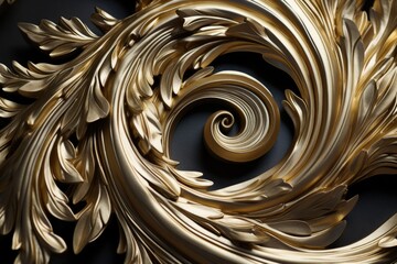 Close up of a gold sculpture on a wall, suitable for interior design projects