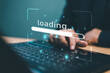 © FON's Fasai - Internet loading speed performance on computer screen. High speed web connection. Fast internet connection technology concept. Programmer people work with laptop screen of Internet speed measurement