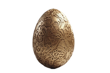 Wall Mural - golden easter egg isolated on transparent background created using generative ai tools