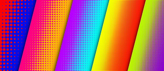 Wall Mural - Set of abstract vector halftone colorful backgrounds