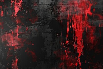 Fototapeta spooky black and red horror background with brush strokes