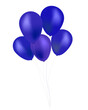 Blue Balloons isolated on transparent background. PNG illustration.