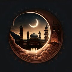 Wall Mural - Silhouette of the mosque washing out the vein dark background. Mosque as a place of prayer for Muslims.