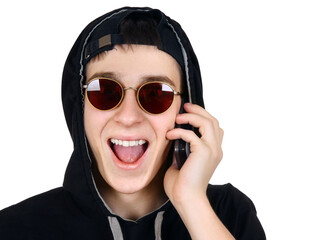 Poster - Happy Teenager with a Phone