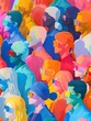 © DARIKA - Colorful crowd pattern, Bright and vibrant background with diverse people faces