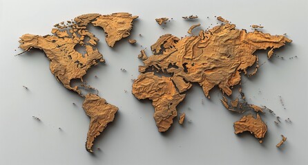 3D world map illustration	