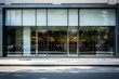 © useful pictures - Beautiful glass facade of the premises for renting shop. For designers as example of outdoor advertising and signage placement