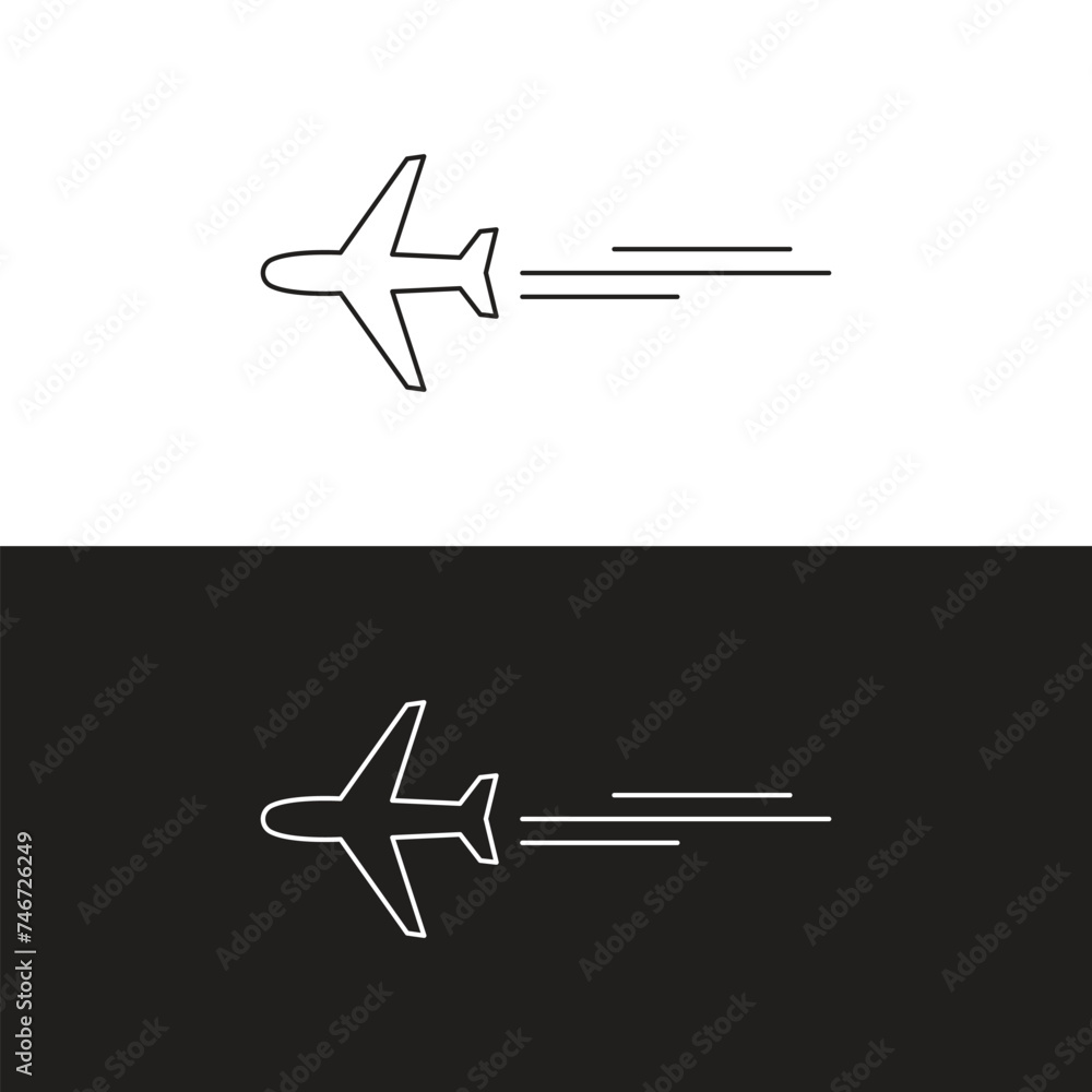Airplane icon takeoff logo black pictogram set vector or plane take off ...