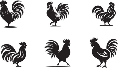 Poster - Chicken silhouette vector illustration