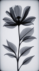 Wall Mural - A Black And White Photo Of A Flower, X-Ray Photography, Xray Art