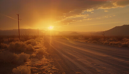 Sticker - Nevada Mojave Desert, southern nevada, road in the desert, american desert, desert landscape, emty desert