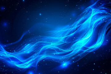 Wall Mural - Abstract blue glowing background futuristic technology waves lights