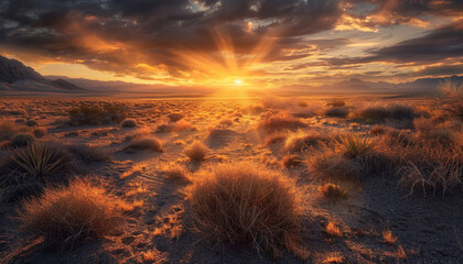 Wall Mural - Nevada Mojave Desert, southern nevada, road in the desert, american desert, desert landscape, emty desert