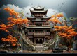 goji huto, an ancient asian building, grey academia, minimalistic canine sculptures, spectacular backdrops, barbizon school, dansaekhwa, high quality