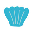 Cute blue seashell. Hand drawn vector illustration for travel design.