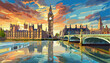 London city landscape with Big Ben 