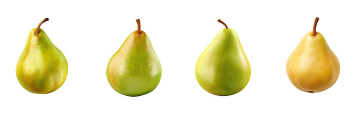 Canvas Print - Set of pear isolated on a transparent background 