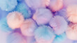 Soft fluffy balls of bright pastel colors as a colorful fluffy background