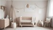 Scandinavian-style background of a cozy nursery