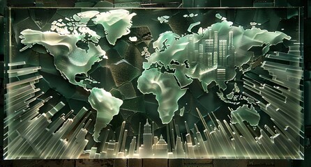 Wall Mural - 3D world map illustration