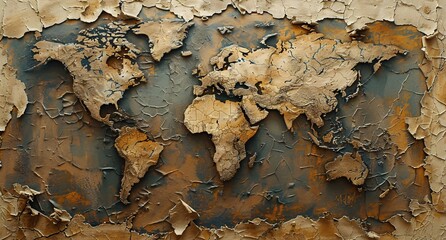 Wall Mural - 3D world map illustration