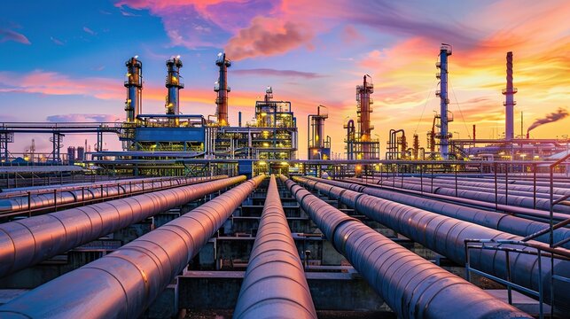 large pipeline networks in oil refineries