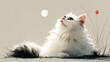 Ilustracja uroczego białego kota