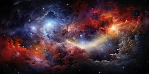 Wall Mural - AI Generated. AI Generative. Galaxy space cosmic decorative universe galaxy background in pink dark colors. Graphic Art
