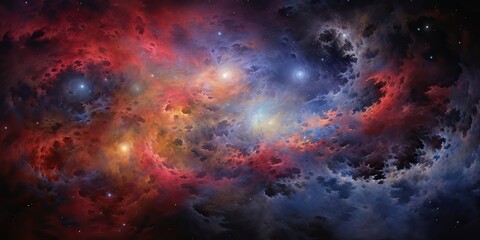 Wall Mural - AI Generated. AI Generative. Galaxy space cosmic decorative universe galaxy background in pink dark colors. Graphic Art