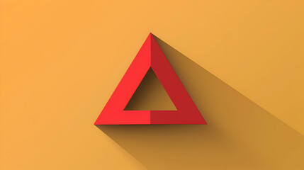 Wall Mural - An upside down triangle, depicted in a flat vector style, its design clean and precise, its appearance remarkably realistic in high definition