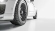 Hyper-Realistic Car Tires Shining in Bright Light Generative AI
