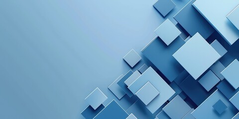 blue squares background for technology abstract business concept