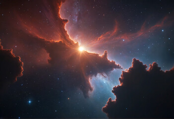 Wall Mural - fascinating galaxy with gorgeaus endless cosmos landscapes with creations of nebulae and planets