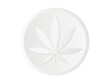Cannabis Tablette mit Cannabis Blatt,
Vektor Illustration isoliert auf weißem Hintergrund
