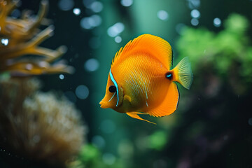 Wall Mural - beautiful pretty nice cute funny fish in ocean. sea, aquarium, swimming exotic under depth, colourful reef, water salt ecosystem biology nature flora and fauna.