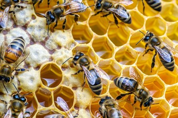 Sticker - Busy bees building honeycombs