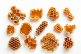 White background with honeycomb top view