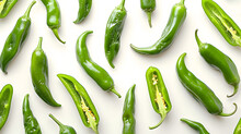 Delicious Green Serrano Chili Peppers Cut Out	
