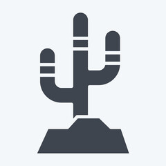 Wall Mural - Icon Cactus. related to American Indigenous symbol. glyph style. simple design editable. simple illustration