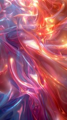 Wall Mural - Iridescent or holographic fabric in brilliant, vibrant colors in a wrinkled texture pattern. 