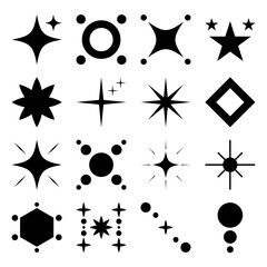 Sticker - element set minimalistic vector black graphic