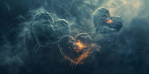 Wall Mural - Heart Hazards: Smoking's Impact