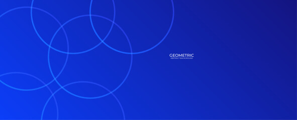 Wall Mural - Abstract bright blue circle background. Modern geometric shapes design. Futuristic technology concept. Science style. banner, brochure, business, card, cover, flyer, poster. Vector illustration