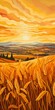 field wheat sunset background gently caressing earth puzzle yellow sun shining down sliced bread slots border paid assets countryside