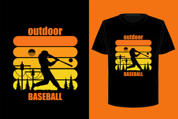 Wall Mural - Outdoor Baseball Retro Vintage T Shirt Design