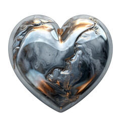 Sticker - Heart Shaped Glass Object on White Background