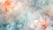 Beautiful abstract light blue, orange and white pastel color floral background
